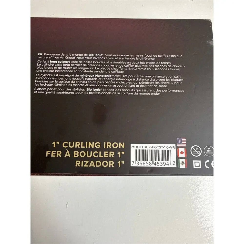 Bio Ionic Long Barrel 1” Curling Iron with Moisture Heat Technology